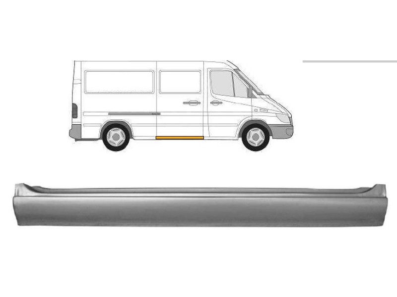 Поріг правий Mercedes Sprinter W901-W903, VW LT 2 95-06 (Польща) 1,0 мм