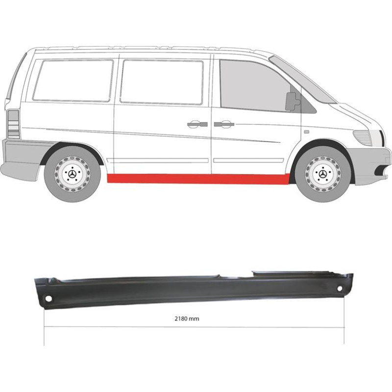 Поріг правий Mercedes Vito W638 96-03 повний (Klokkerholm)