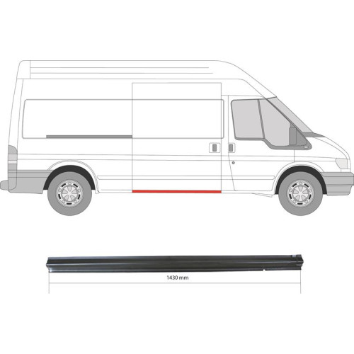 Поріг середній правий під дверима Ford Transit 00-14 (KH) довжина 143 см