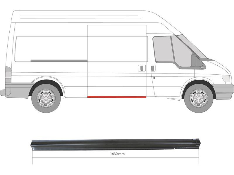 Поріг середній правий під дверима Ford Transit 00-14 (KH) довжина 143 см