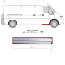 Поріг передній правий Citroen Jumper, Fiat Ducato, Peugeot Boxer 94-06 (Klokkerholm)