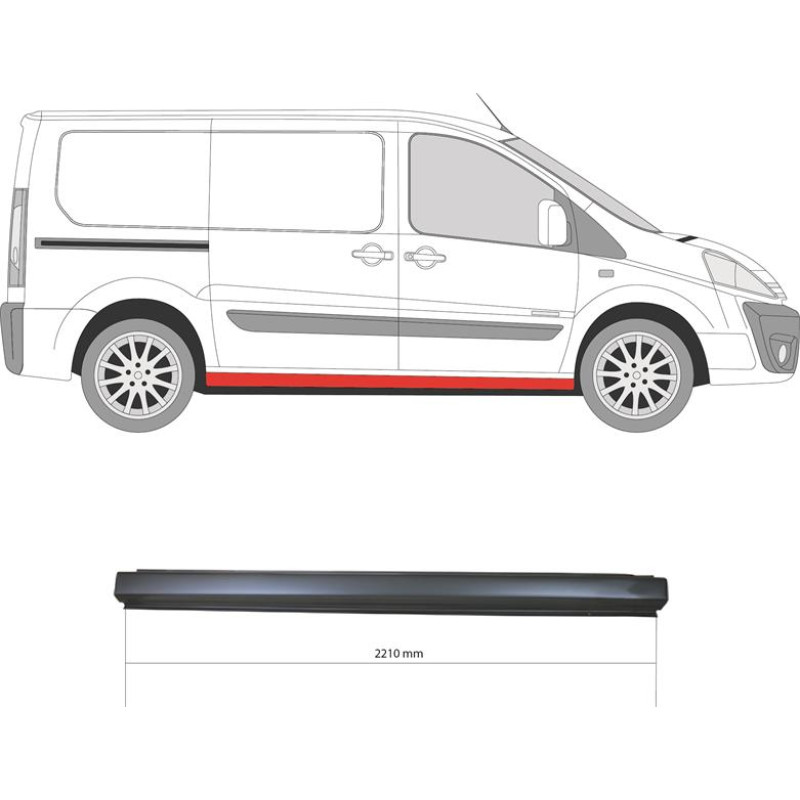 Поріг правий Peugeot Expert, Citroen Jumpy, Fiat Scudo 07-15 (Klokkerholm)