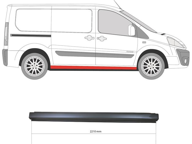 Поріг правий Peugeot Expert, Citroen Jumpy, Fiat Scudo 07-15 (KK)