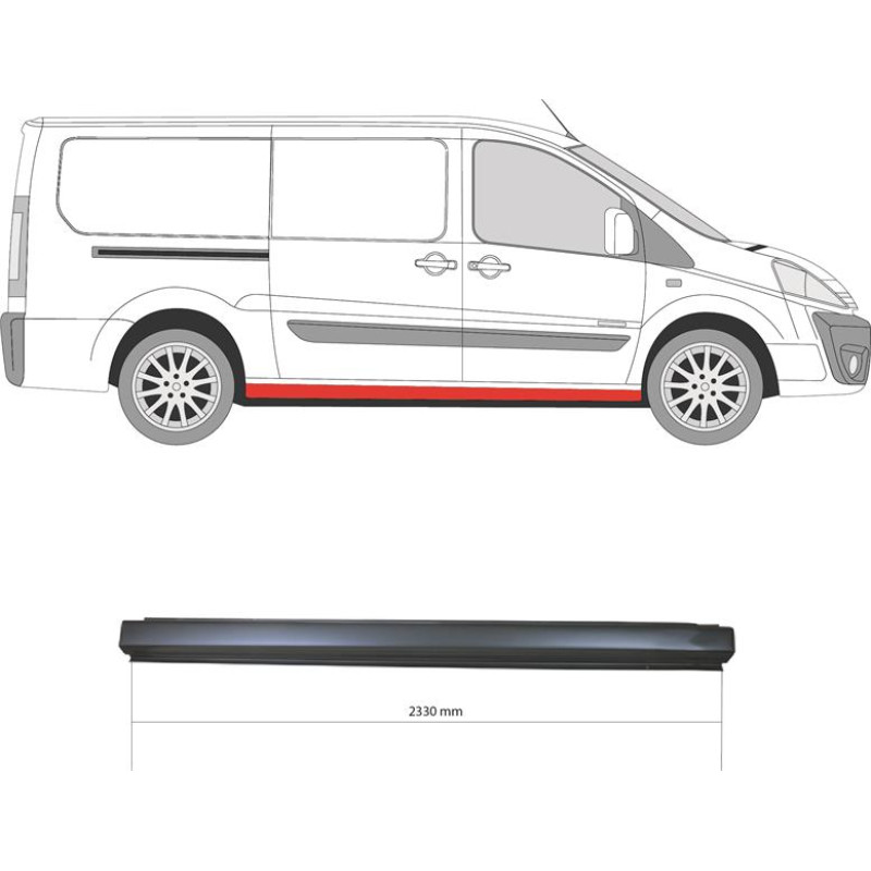 Поріг правий Peugeot Expert, Citroen Jumpy, Fiat Scudo 07-15 (Klokkerholm) довга база