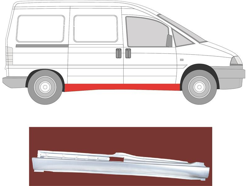 Поріг правий Peugeot Expert, Citroen Jumpy, Fiat Scudo 96-06 (KH)