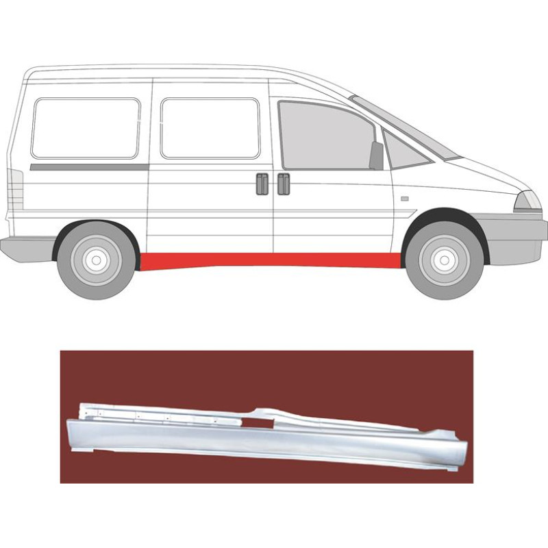 Поріг правий Peugeot Expert, Citroen Jumpy, Fiat Scudo 96-06 (KH)