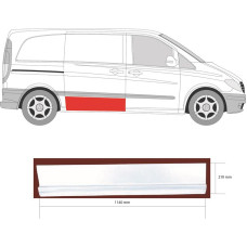 Ремчастина бокової дверки права зовнішня Mercedes Vito W639 03-14 (KK)