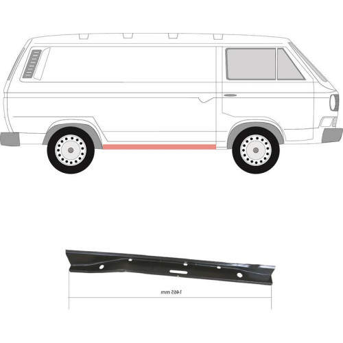 Поріг правий внутрішній VW Transporter T3 Klokkerholm