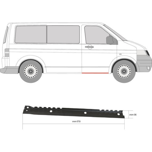 Поріг правий внутрішній VW Transporter T5 03-15 Klokkerholm