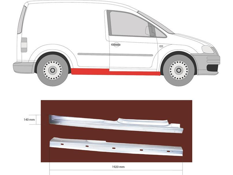 Поріг правий VW Caddy 3 04-15 (Klokkerholm) 2 двері