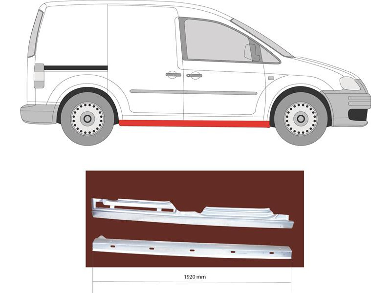 Поріг правий VW Caddy 3 04-15 (Klokkerholm) 3/4 двері