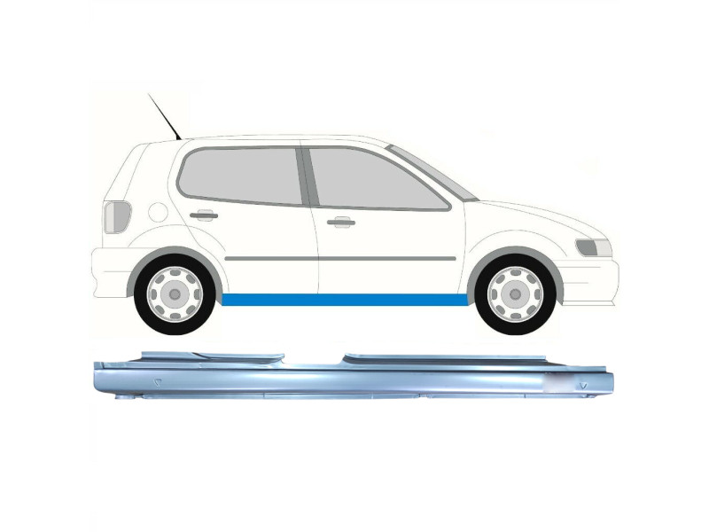 Поріг правий VW Polo 94-99, 5 дв. (Klokkerholm)