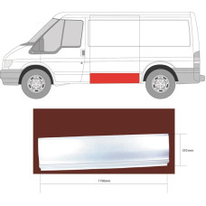 Поріг середній лівий Ford Transit 00-13 (PL) 143 см, високий