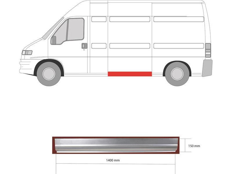 Поріг середній лівий для Peugeot Boxer, Citroen Jumper, Fiat Ducato 94-06 (Польща)