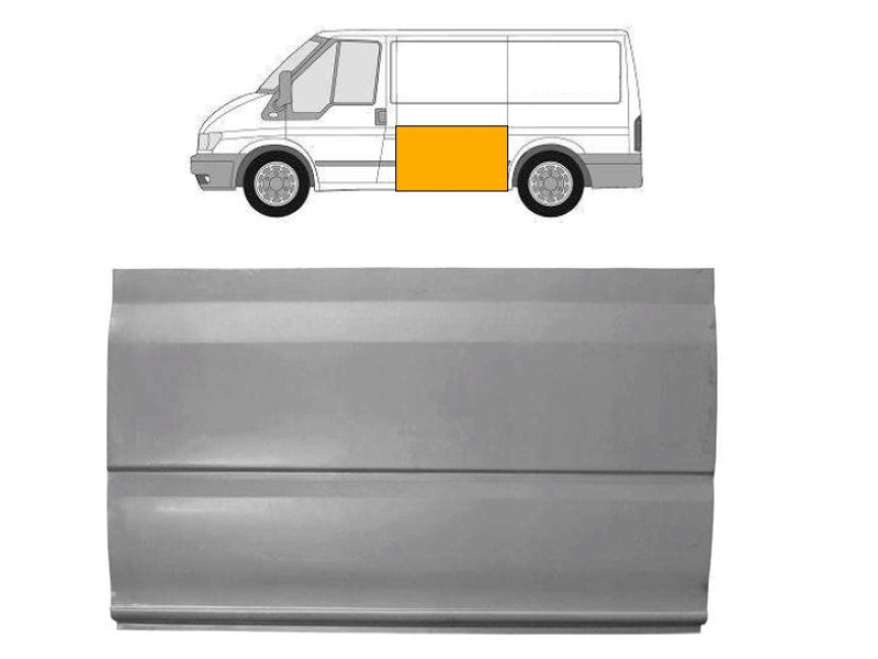 Поріг середній лівий високий Ford Transit 00-13 коротка база (Польща) бочина 