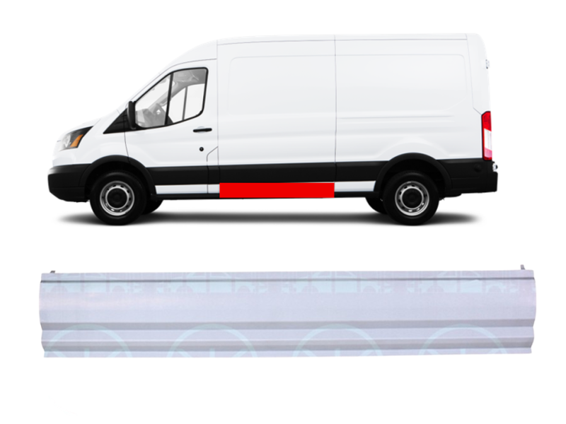 Поріг середній лівий (висота 27 см) Ford Transit VII 2014- Klokkerholm 2512561