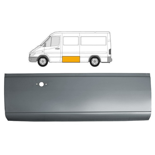 Поріг середній лівий висота 39 см Mercedes Sprinter W901-W903, VW LT 2 1995-2006 (PL) з отв. під габарит