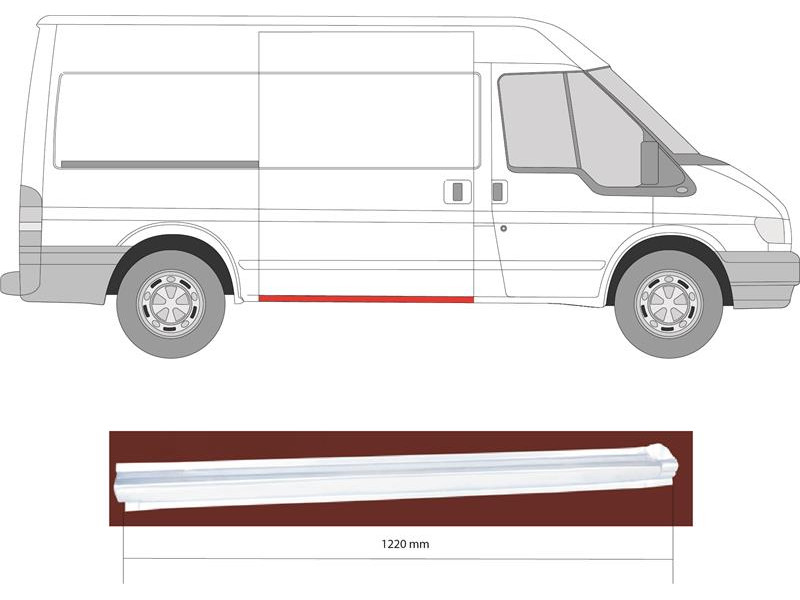 Поріг середній правий під дверима Ford Transit 00-13 (FPS) коротка база