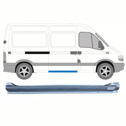 Поріг середній правий Renault Master, Opel Movano 98-09 (KH)
