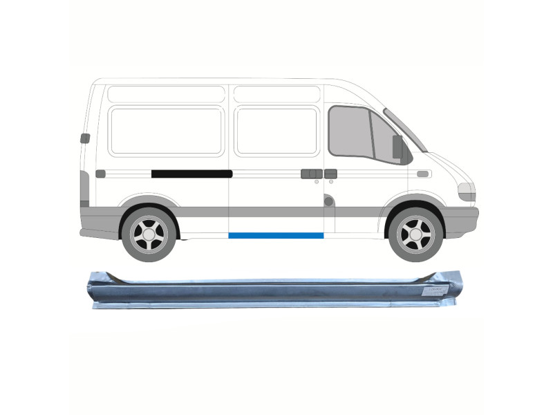 Поріг середній правий Renault Master, Opel Movano 98-09 (KH)