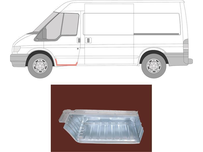 Поріг верхній лівий і підніжка Ford Transit 00-13 (KK)