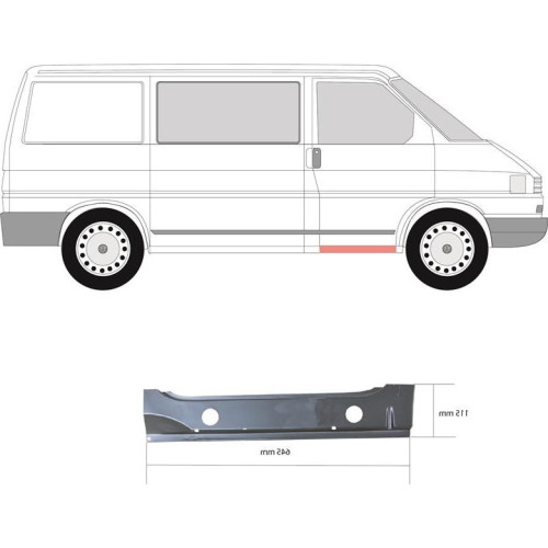 Поріг внутрішній передній правий VW Transporter T4 1990-2003 (P)