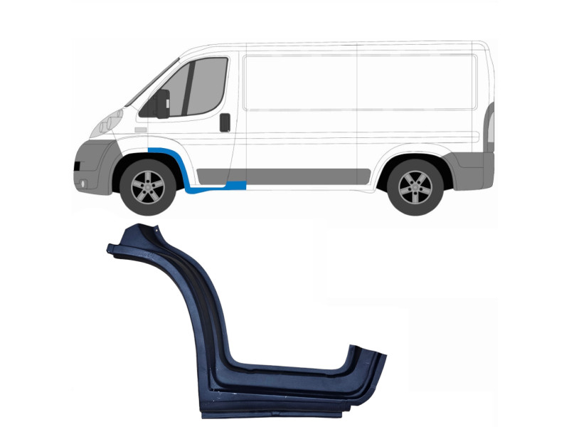 Поріг з аркою передній лівий Fiat Ducato, Citroen Jumper, Peugeot Boxer 06- (Klokkerholm)