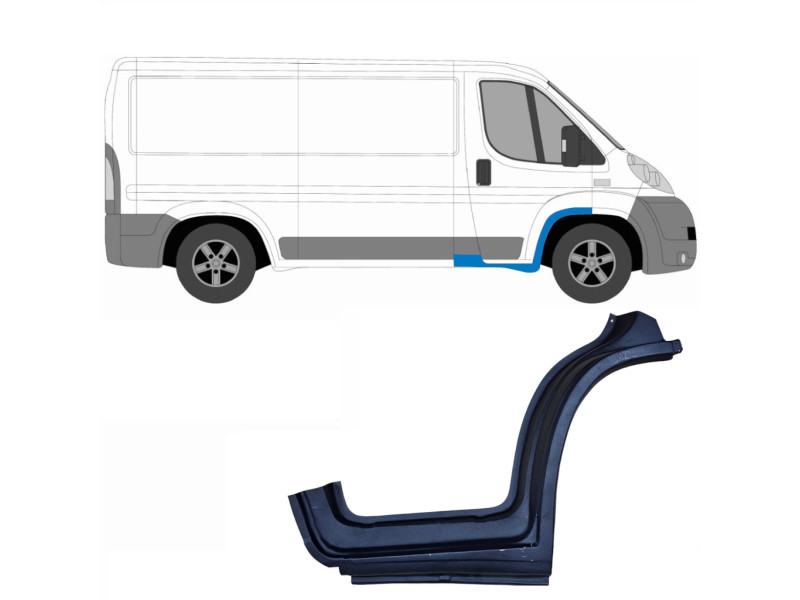 Поріг з аркою передній правий Fiat Ducato, Citroen Jumper, Peugeot Boxer 06- (Klokkerholm)