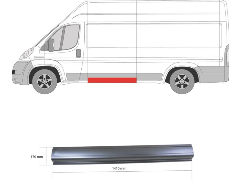 Поріг задній лівий Fiat Ducato 250, Citroen Jumper, Peugeot Boxer 06-14, 14- (Klokkerholm)