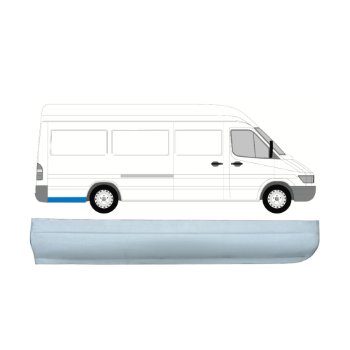 Поріг задній правий за колесом Mercedes Sprinter W901-W903, VW LT 2 довга база (PL) 94 см по смузі