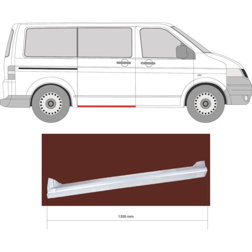 Поріг зсувних дверей правий VW Transporter T5, T6 2003-2022 Klokkerholm 9568012