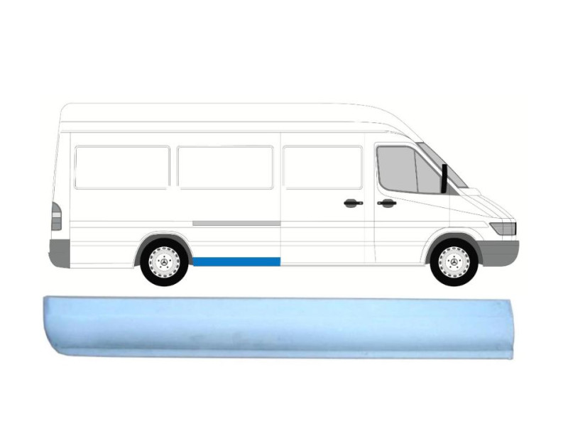 Поргі заднй правий перед колесо Mercedes Sprinter W901-W903 95-06 довга база (PL) 114 см по смузі