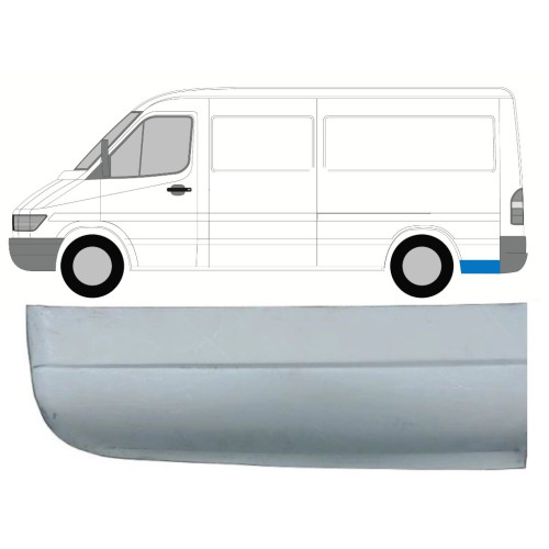 Порог задній лівий за колесом Mercedes Sprinter W901-W903, VW LT 2 середня база