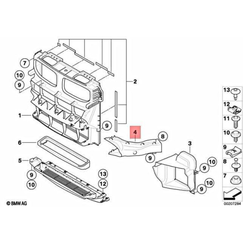 Повітряний дефлектор лівий BMW X5 F15, X6 F16 2013-2019 Polcar 51747343803