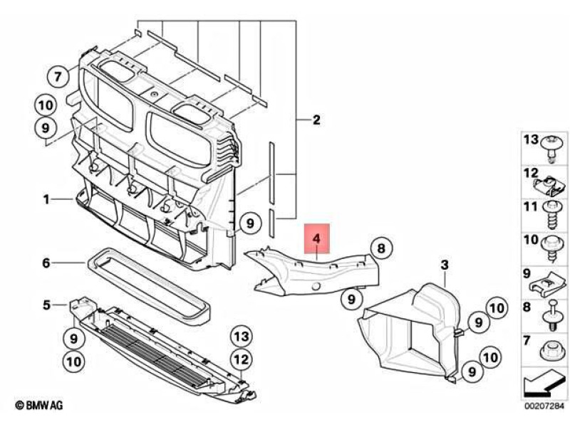 Повітряний дефлектор лівий BMW X5 F15, X6 F16 2013-2019 Polcar 51747343803