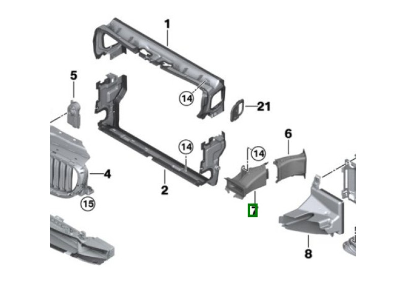 Повітропровід передній лівий BMW 5 G30 2017- FPS 51747383851
