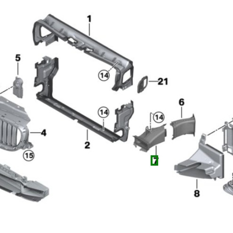 Повітрохід нижній лівий BMW 5 G30 2017- AND 51747383851