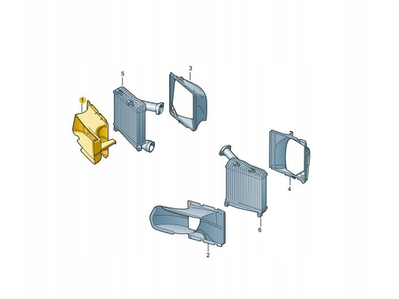 Дефлектор радіатора середній (повітропровід ) VW Touareg 2 2010-2014 FPA 7P6121293E