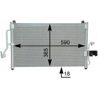 Радіатор кондиціонера Daewoo Nubira J100 (AVA) 96271265, 96331477