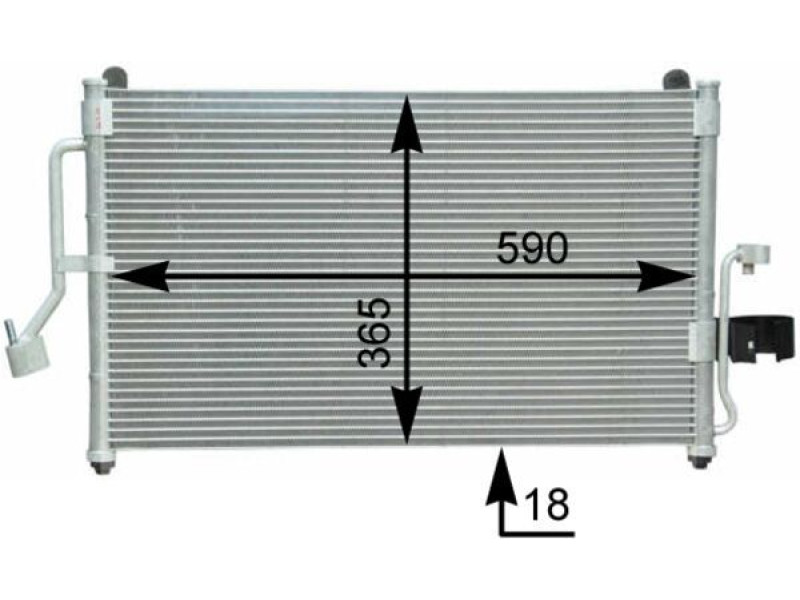 Радіатор кондиціонера Daewoo Nubira J100 (AVA) 96271265, 96331477