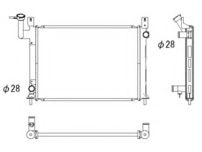 Радіатор охолодження двигуна Nissan Sunny N13 1.4 / 1.6 (Koyorad) 2141077A00