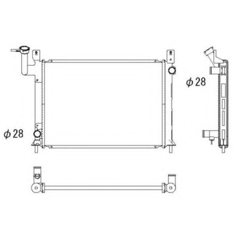 Радіатор охолодження двигуна Nissan Sunny N13 1.4 / 1.6 (Koyorad) 2141077A00