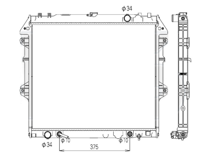 Радіатор охолодження двигуна Toyota Fortuner 04-15 двиг. 2.7 АКПП (FPS) 