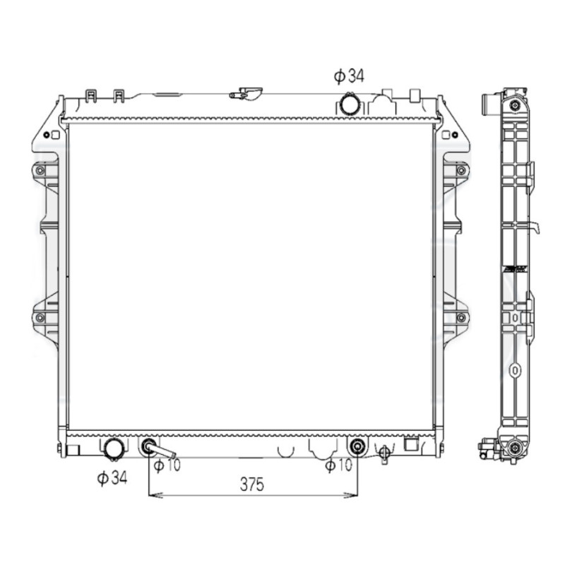 Радіатор охолодження двигуна Toyota Fortuner 04-15 двиг. 2.7 АКПП (FPS) 