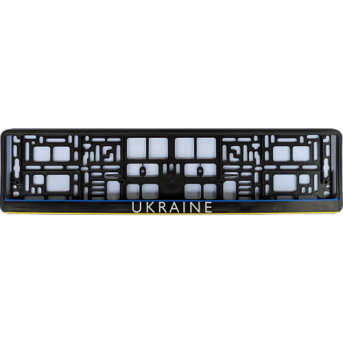 Рамка номера передня/задня (чорна) універсальна UKRAINE