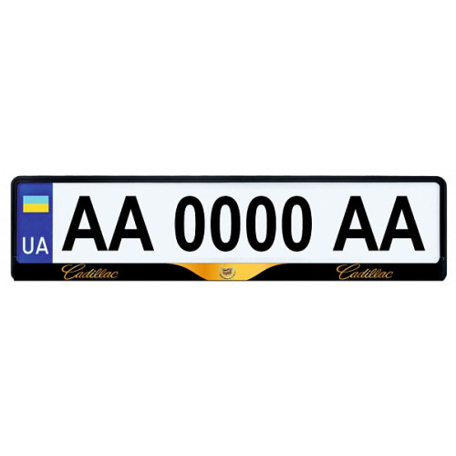 Рамка номера передня/задня чорна-золота Cadillac Всі моделі Всі роки