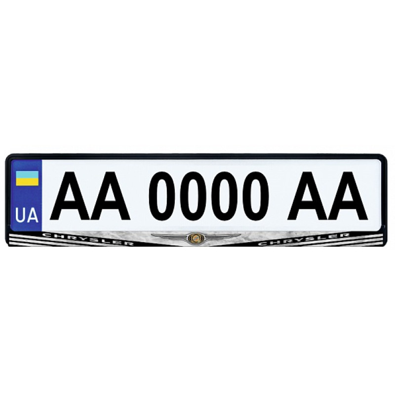 Рамка номера передня/задня сіра Chrysler