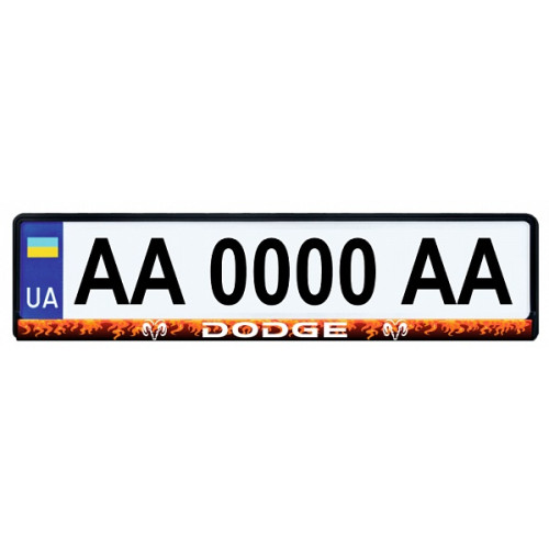 Рамка номера передня/задня (чорно-червона) Dodge
