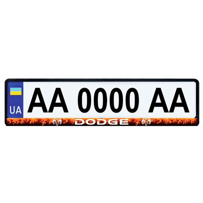 Рамка номера передня/задня (чорно-червона) Dodge