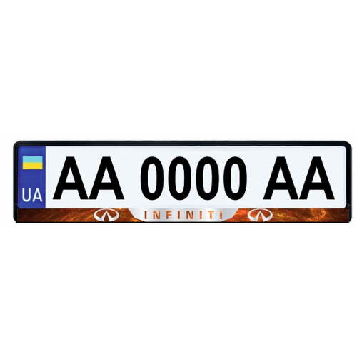 Рамка номера передня/задня (чорна з червоним) Infiniti Всі моделі Infiniti Всі роки 